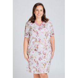 Květinová noční košile s délkou ke kolenům Květinová noční košile s délkou ke kolenům