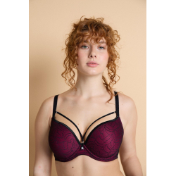 Rafinovaná podprsenka s odepínacími pásky v karmínové barvě Rafinovaná podprsenka s odepínacími pásky v karmínové barvě