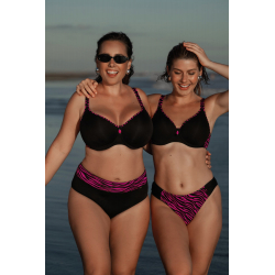 Tence vyztužená plavková podprsenka se zebřím vzorem