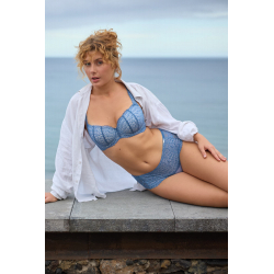 Modrá podprsenka vás uchvátí krajkou a perlovým podložením