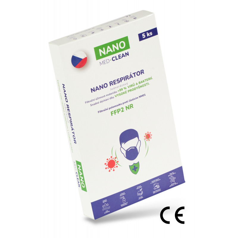 5x FFP2 respirátor NANO MED.CLEAN - barva:B86/tělová