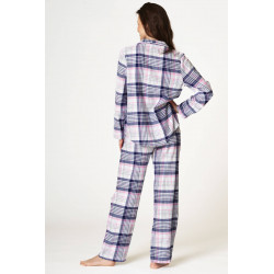 Dlouhé propínací pyžamo z flanelu Key LNS 445