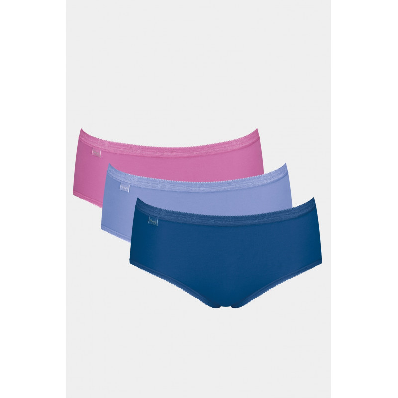 Sada kalhotek Sloggi Basic+ MIDI - barva:SLOM023/růžovo-modrá, velikost:38