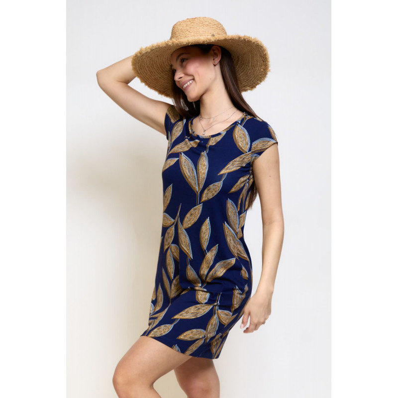 Plážové šaty Lady Belty 23V-1066V-77 - barva:BEL64UNI/tmavě modrá, velikost:M