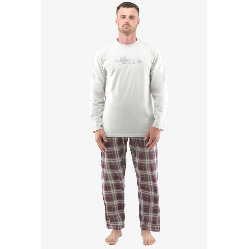 Pánské pyžamo Gina 79133P - barva:GINLxGDCF/hypermangan, velikost:L