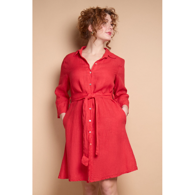 Dámské šaty Linclalor Monet - barva:LCL596/červená, velikost:40