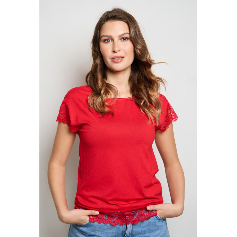 Dámské tričko SUZETTE Eldar - barva:ELDRED/červená, velikost:XXL