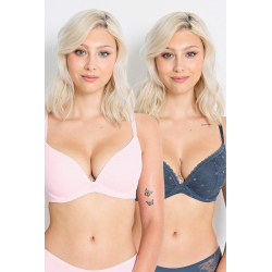 Šedo růžová sada push-up podprsenek Dorina Radha
