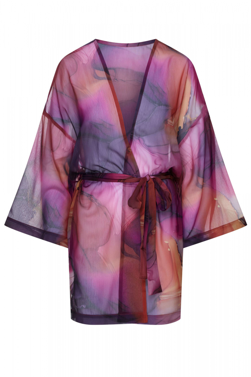 Plážový letní kaftan s barveným vzorem | Esotiq