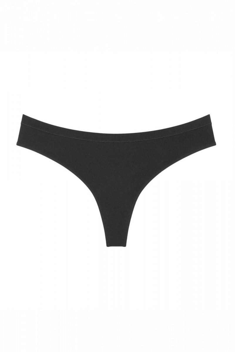 Elegantní dámská černá tanga z příjemného materiálu