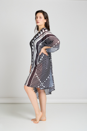 DEIDAD plážový kaftan černý