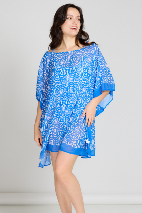 DEIDAD plážový kaftan modrý
